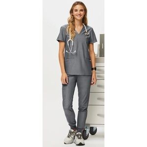 Figs Charcoal Scrub Top & Joggers Set XS